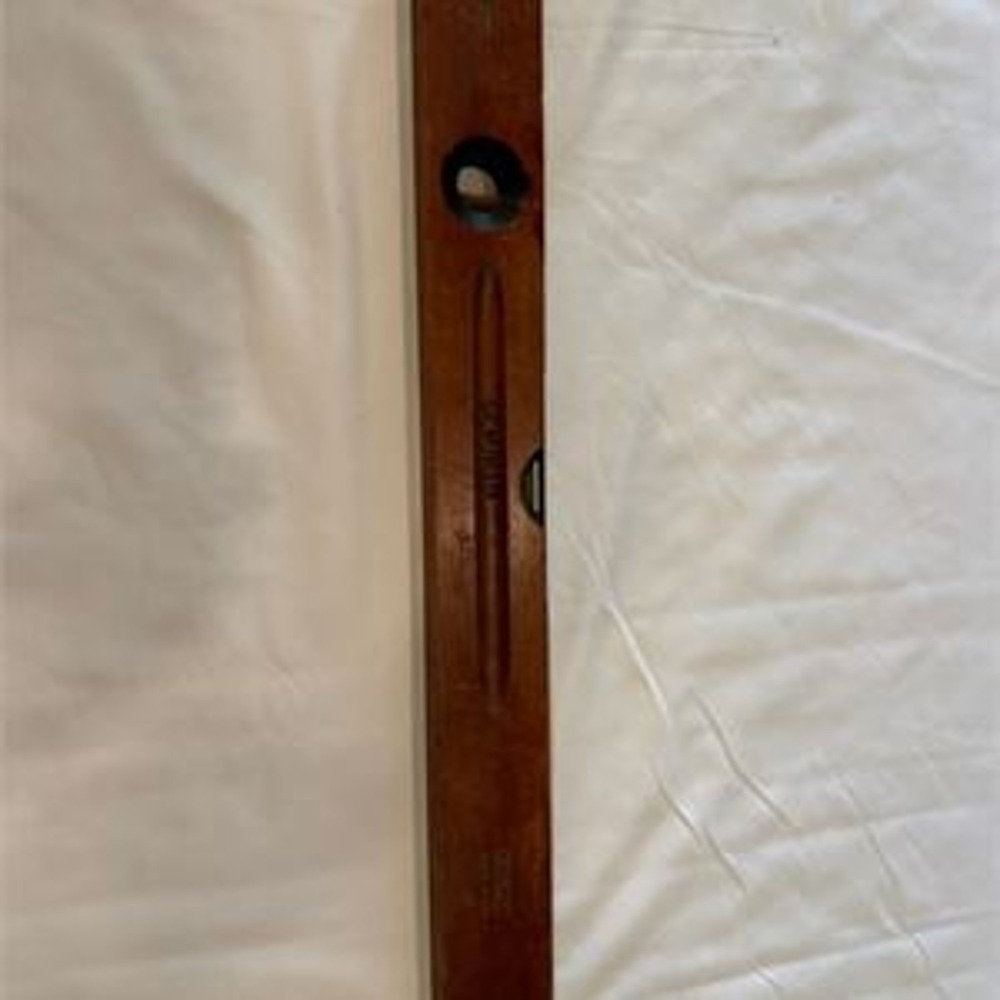 Vintage Stanley No. 3 Wood and Brass Spirit Level Made in USA Carpenter Tool